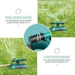 BARES Rasensprinkler Mit 3 Armen, Automatischer, Um 360 Grad Drehbarer Gartenwassersprinkler, Auslaufsicheres Rasenbewässerungssystem Für Sommerkinder Spielzeit Im Freien, Wasserpark, Grün -Automatische Bewässerung Verkäufe 26082226 3