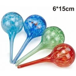 ABCRITAL Bunte Gießkugel Blume Bewässerung Aus Glas Gießarm Gießkugeln Kleiner Selbstbewässernder Blumentopf 6x15cm Für Topfpflanzen-----4pcs