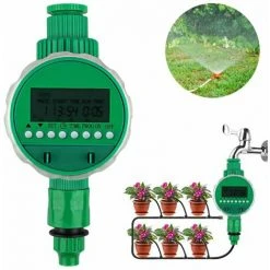 ABCRITAL Automatische Bewässerung Wassertimer, Timer, Timer, LCD-Display, Digital Automatische Zeitsparende Bewässerung Mit Wasserdichter Schutzhülle Für Die Gartengewächshaus-Landwirtschaft