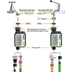 BEARSU Bewässerungs-Timer, Automatischer Bewässerungs-Timer Mit 3 Separaten Bewässerungssystemen / Automatischer Regensensor / Kindersicherungsmodus -Automatische Bewässerung Verkäufe 31509627 5