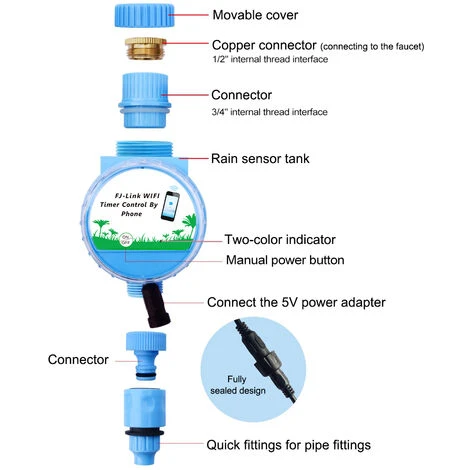 ASUPERMALL Sprinkler Timer Automatische Bewasserungssteuerung Bewasserungstimer APP Fernbedienung WiFi-Verbindung Fur Gartenrasen Patio Landwirtschaft,Blau 5 ASUPERMALL Sprinkler Timer Automatische Bewasserungssteuerung Bewasserungstimer APP Fernbedienung WiFi-Verbindung Fur Gartenrasen Patio Landwirtschaft,Blau – Bild 5