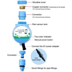 HAPPYSHOPPING Sprinkler-Timer Automatische Bewässerungssteuerung Bewässerungs-Timer APP Fernbedienung WiFi-Verbindung Für Garten Rasen Patio Landwirtschaft,Blau -Automatische Bewässerung Verkäufe 36577870 5