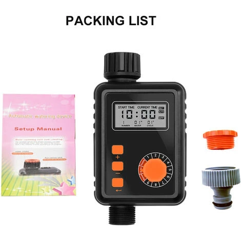 HAPPYSHOPPING Elektronischer Bewässerungsregler Automatischer Bewässerungstimer Mit Großem LCD-Bildschirm Wasserdichte Sprinklersteuerung 9 Separate Zeitprogramme Schutz Vor Schwachem Strom Regensensor Gartenbewässerungsgerät Im Freien Bewässerungswerkzeug,Schwarz 3 HAPPYSHOPPING Elektronischer Bewässerungsregler Automatischer Bewässerungstimer Mit Großem LCD-Bildschirm Wasserdichte Sprinklersteuerung 9 Separate Zeitprogramme Schutz Vor Schwachem Strom Regensensor Gartenbewässerungsgerät Im Freien Bewässerungswerkzeug,Schwarz – Bild 3