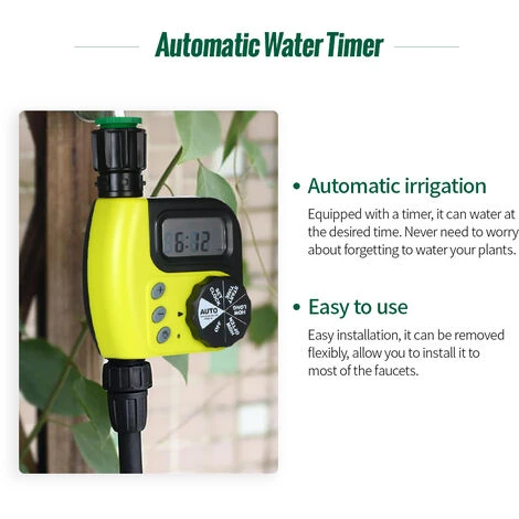 HAPPYSHOPPING Automatischer Bewässerungstimer Gartenbewässerungsregler Für Den Außenbereich 1-Auslass Programmierbarer Schlauch Wasserhahn Timer Gartenautomatisches Bewässerungsgerät Ohne Batterie Gelb,EU-Hahn-Anschluss 3 HAPPYSHOPPING Automatischer Bewässerungstimer Gartenbewässerungsregler Für Den Außenbereich 1-Auslass Programmierbarer Schlauch Wasserhahn Timer Gartenautomatisches Bewässerungsgerät Ohne Batterie Gelb,EU-Hahn-Anschluss – Bild 3