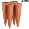 DEVENIRRICHE Plant Self-Watering Stakes For Indoor Outdoor Plants (4 Count) Terracotta Plant Watering Spikes For Recycled Wine Bottles, Stil 2