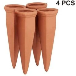 DEVENIRRICHE Plant Self-Watering Stakes For Indoor Outdoor Plants (4 Count) Terracotta Plant Watering Spikes For Recycled Wine Bottles, Stil 2