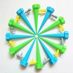 ILoveMilan 12-teiliges Automatisches Bewässerungsgerät, Einstellbares Automatisches Bewässerungsgerät Für Tropfpflanzen, Hausblumen-Tropfbewässerungsset (Mischfarbe Blau Und Grün)