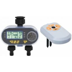 LONGZIMING Digitale Bewässerungsuhr 2-fach Mit Feuchtigkeitssensor