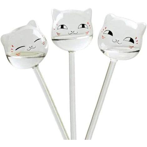 TINOR Set Mit 3 Katzenförmigen Bewässerungskugeln Für Garten, Topfpflanzen Und Hängepflanzen 1 TINOR Set Mit 3 Katzenförmigen Bewässerungskugeln Für Garten, Topfpflanzen Und Hängepflanzen