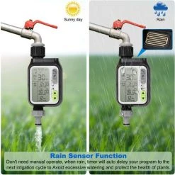 BEARSU Automatischer Bewässerungstimer, Bewässerungstimer, 3 Separate Bewässerungsprogramme, Regensensor, Wasserdicht, Mehrere Modi, 2 Batterien, Gartenbewässerung -Automatische Bewässerung Verkäufe 54401319 3
