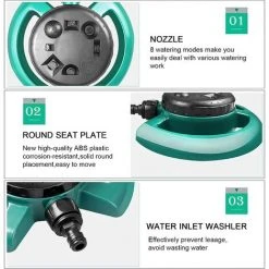 BENOBBY KIDS Sprinkler Mit 8 Mustern, Gartensprinkler, Rund, Sanfte Wasserabgabe Ohne Lecks, Für Kinder Und Rasen, Grün, 1 Packung -Automatische Bewässerung Verkäufe 55516360 4