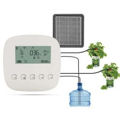 HAPPYSHOPPING Automatisches Bewässerungssystem Intelligentes Bewässerungsgerät Duales Pumpensystem WiFi / Sprache / Manuelle Steuerung Programmierbare Bewässerungszeit Eingebauter Akku Solarpanel / USB-Aufladung Kompatibel Mit Alexa Google Home Für Home Office Hotel Indoor-Topfpflanzen,Mit Solarpanel