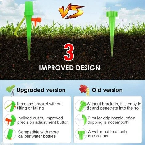 OCXIN Automatisch Bewässerung Set, 20 Stück Selbstbewässernde Spikes Mit 20x Anti-Tilt Anti-Down-Halterung, Geeignet Für Alle Flaschen, Wasserfluss Genau Regulieren, Für Innen- Und Außenpflanzen 4 OCXIN Automatisch Bewässerung Set, 20 Stück Selbstbewässernde Spikes Mit 20x Anti-Tilt Anti-Down-Halterung, Geeignet Für Alle Flaschen, Wasserfluss Genau Regulieren, Für Innen- Und Außenpflanzen – Bild 4
