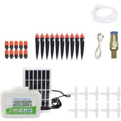 LIFCAUSAL Solar Automatisches Pflanzenbewässerungsgerät Topfblume Selbstbewässernde Tropfbewässerungsgeräte Digitales Programmierbares Wassertiming Automatisches Bewässerungsgerät Für Drinnen Und Draußen