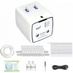 LIFCAUSAL Intelligentes WIFI-Bewässerungsgerät, Doppelpumpe, Zeitgesteuertes, Automatisches Tropfbewässerungssystem, Remote-App-Controller Für Gartenterrassen, Topfpflanzen, Blumen, Weiß, 20 Töpfe