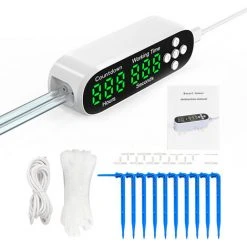 SUPERSELLER Intelligentes Automatisches Blumenbewässerungsgerät - Weiß - [10 M PVC-Rohr + 10 T-Stücke + 10 Schwerttropfen]