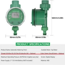 LIFCAUSAL Digitaler Automatischer Bewässerungs-Timer Programmierter Gartenbewässerungs-Timer Batteriebetriebener Intelligenter Wasserbewässerungs-Controller Für Rasen, Ackerland, Hof, Gewächshaus (grün) 6 LIFCAUSAL Digitaler Automatischer Bewässerungs-Timer Programmierter Gartenbewässerungs-Timer Batteriebetriebener Intelligenter Wasserbewässerungs-Controller Für Rasen, Ackerland, Hof, Gewächshaus (grün) -Automatische Bewässerung Verkäufe 63705687 2