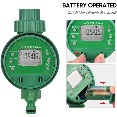 LIFCAUSAL Digitaler Automatischer Bewässerungs-Timer Programmierter Gartenbewässerungs-Timer Batteriebetriebener Intelligenter Wasserbewässerungs-Controller Für Rasen, Ackerland, Hof, Gewächshaus (grün) 4 LIFCAUSAL Digitaler Automatischer Bewässerungs-Timer Programmierter Gartenbewässerungs-Timer Batteriebetriebener Intelligenter Wasserbewässerungs-Controller Für Rasen, Ackerland, Hof, Gewächshaus (grün) – Bild 4