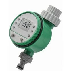 ASUPERMALL Digitaler Bewässerungstimer-Automatische Gartenbewässerungssteuerung Esche+Grün-Europäischer Standard (wie UK Standard-4Gewinde) Wird Ohne Batterie Geliefert