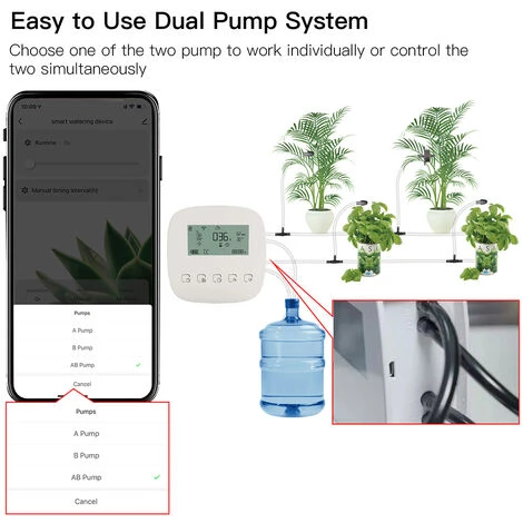 LIFCAUSAL WiFi Digital Water Timer Intelligente Automatische Micro-Tropf-Bewässerungssteuerung Mit Solarpanel Für Automatisches Gartenbewässerungssystem, Kompatibel Mit Alexa Google Voice Control 3 LIFCAUSAL WiFi Digital Water Timer Intelligente Automatische Micro-Tropf-Bewässerungssteuerung Mit Solarpanel Für Automatisches Gartenbewässerungssystem, Kompatibel Mit Alexa Google Voice Control – Bild 3