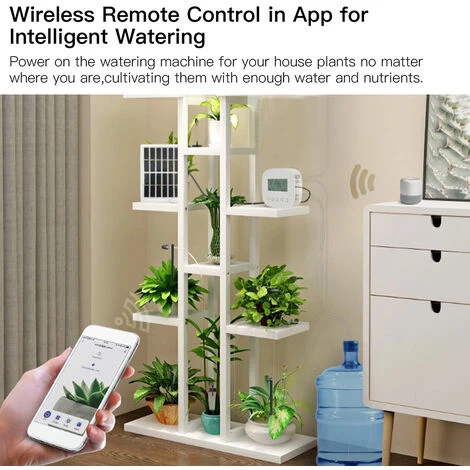 LIFCAUSAL WiFi Digital Water Timer Intelligente Automatische Micro-Tropf-Bewässerungssteuerung Mit Solarpanel Für Automatisches Gartenbewässerungssystem, Kompatibel Mit Alexa Google Voice Control 4 LIFCAUSAL WiFi Digital Water Timer Intelligente Automatische Micro-Tropf-Bewässerungssteuerung Mit Solarpanel Für Automatisches Gartenbewässerungssystem, Kompatibel Mit Alexa Google Voice Control – Bild 4