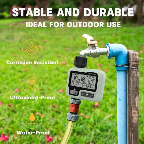 QERSTA Bewässerungstimer Wasserregler IPX5 Wasserdichter Manueller Automatischer Sprinkler Mit Großem LCD-Bildschirm Einfache Installation Für Balkongarten Blumenbeet Bauernhaus Im Freien 5 QERSTA Bewässerungstimer Wasserregler IPX5 Wasserdichter Manueller Automatischer Sprinkler Mit Großem LCD-Bildschirm Einfache Installation Für Balkongarten Blumenbeet Bauernhaus Im Freien – Bild 5