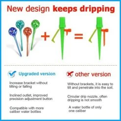 BENOBBY KIDS 12-teiliges Tropfbewässerungs-Set, Automatische Bewässerungsstäbe Mit 12-teiliger Anti-Kipp-Halterung, Passend Für Alle Flaschen, Für Innen- Und Außenpflanzen -Automatische Bewässerung Verkäufe 64317632 4