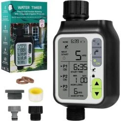 BENOBBY KIDS Automatischer Bewässerungs-Timer, Automatischer Bewässerungs-Timer Für Den Garten, Automatischer Bewässerungs-Timer, Mit Kindersicherung, Wasserdicht, Großes LCD-Display