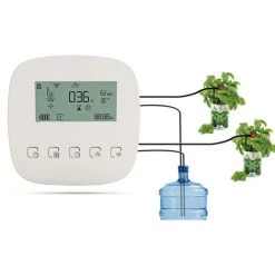 LIFCAUSAL Automatisches Bewässerungssystem Intelligentes Bewässerungsgerät Doppelpumpensystem WLAN/Sprachsteuerung/manuelle Steuerung Programmierbare Bewässerungszeit Eingebauter Akku USB-Aufladung Kompatibel Mit Alexa Google Home Für Das Home Office