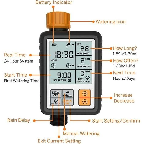 DONTODENT Bewässerungs-Timer, Digitaler Programmierbarer Gartenhahn, Automatischer Schlauch, Wasserhahn, Sprinkler-Timer, Bewässerung, Sprinkleranlage, Steuerung 3 DONTODENT Bewässerungs-Timer, Digitaler Programmierbarer Gartenhahn, Automatischer Schlauch, Wasserhahn, Sprinkler-Timer, Bewässerung, Sprinkleranlage, Steuerung – Bild 3