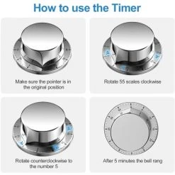 OUSUDELA Mechanischer Küchentimer, Adsorbierbarer Magnetischer Timer, Wasserdichter Wiederverwendbarer Timer Aus Edelstahl, 60-Minuten-Countdown, Geeignet Zum Kochen, Gekochte Eier -Automatische Bewässerung Verkäufe 67419161 4