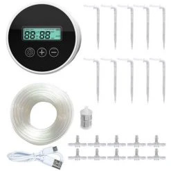 HAPPYSHOPPING Automatisches Bewässerungssystem-Set Für Den Innenbereich Lazy Intelligentes Automatisches Bewässerungsgerät-Set Bonsai-Pflanzen Automatisches Sprinkler-Bewässerungssystem-Set Pflanzenbewässerungssteuerung, Schwarz 10tlg.