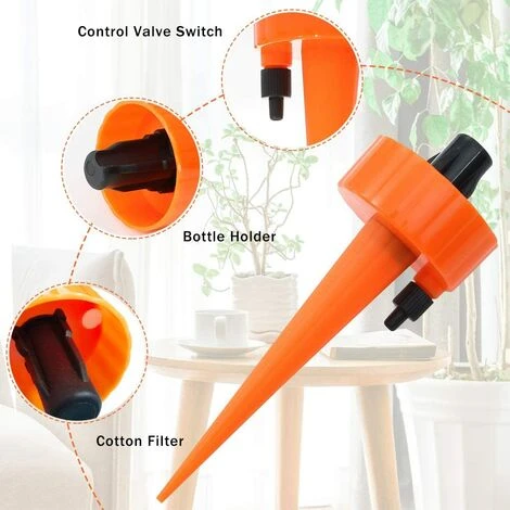EINEMGELD Automatisches Bewässerungsset, 12-teilig, Verstellbares Pflanzenbewässerungssystem Mit Steuerventilschalter Für Topfpflanzen, Gartenpflanzen, Zimmerpflanzen, Passend Für Die Meisten Flaschen 2 EINEMGELD Automatisches Bewässerungsset, 12-teilig, Verstellbares Pflanzenbewässerungssystem Mit Steuerventilschalter Für Topfpflanzen, Gartenpflanzen, Zimmerpflanzen, Passend Für Die Meisten Flaschen – Bild 2