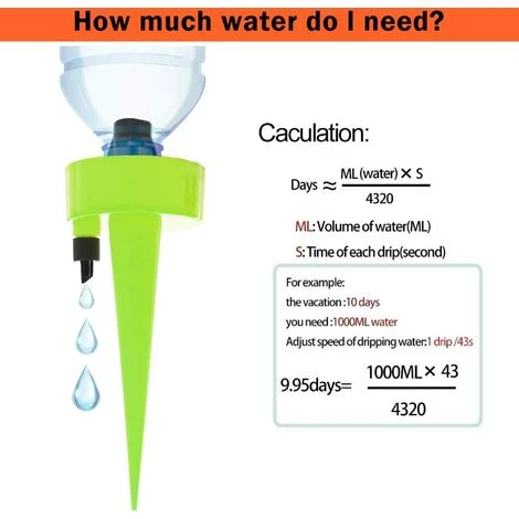 EINEMGELD Automatisches Bewässerungsset, 12-teilig, Verstellbares Pflanzenbewässerungssystem Mit Steuerventilschalter Für Topfpflanzen, Gartenpflanzen, Zimmerpflanzen, Passend Für Die Meisten Flaschen 5 EINEMGELD Automatisches Bewässerungsset, 12-teilig, Verstellbares Pflanzenbewässerungssystem Mit Steuerventilschalter Für Topfpflanzen, Gartenpflanzen, Zimmerpflanzen, Passend Für Die Meisten Flaschen – Bild 5