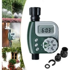 LONGZIMING Bewässerungsuhr, MKNZOME Bewässerungssteuerung Für Den Außenbereich, Automatische Sprinkleranlage, Elektronischer Schlauchtimer, Mehrere Programme Für Garten, Gewächshaus, Gemüse, Pflanzen, Rasen, Landschaft #4