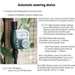 LONGZIMING Bewässerungsuhr, MKNZOME Bewässerungssteuerung Für Den Außenbereich, Automatische Sprinkleranlage, Elektronischer Schlauchtimer, Mehrere Programme Für Garten, Gewächshaus, Gemüse, Pflanzen, Rasen, Landschaft #4 -Automatische Bewässerung Verkäufe 68970695 5